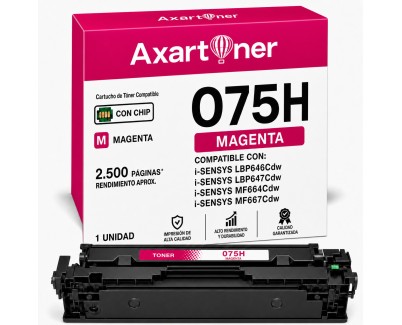Compatible Canon 075H Magenta Cartucho de Toner 6367C002 / 6363C002 para Canon i-SENSYS LBP646Cdw / LBP647Cdw / MF664Cdw / MF667Cdw