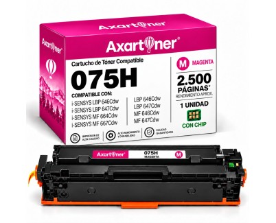 Compatible Canon 075H Magenta Cartucho de Toner 6367C002 / 6363C002 para Canon i-SENSYS LBP646Cdw / LBP647Cdw / MF664Cdw / MF667Cdw