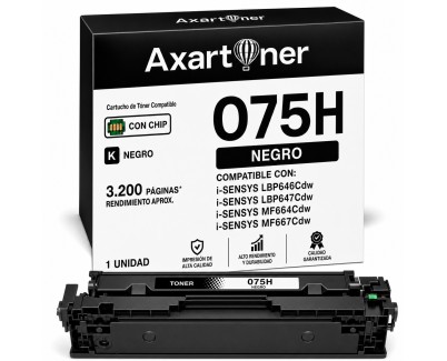 Compatible Canon 075H Negro Cartucho de Toner 6369C002 / 6365C002 para Canon i-SENSYS LBP646Cdw / LBP647Cdw / MF664Cdw / MF667Cdw