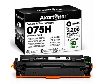Compatible Canon 075H Negro Cartucho de Toner 6369C002 / 6365C002 para Canon i-SENSYS LBP646Cdw / LBP647Cdw / MF664Cdw / MF667Cdw