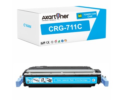Compatible Canon 711 C Cyan Cartucho de Toner 1659B002 para I-Sensys LBP-5300, LBP-5360, LBP-5400, MF 8450, MF 9130, MF 9170, MF 9220, MF 9280; Lasershot LBP-5300, LBP-5360, LBP-5400; LBP 5300, 5360, LBP-5300, LBP-5360