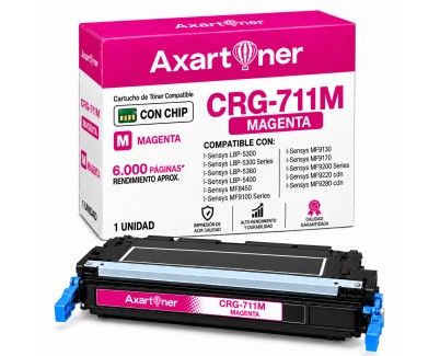 Compatible Canon 711 M Magenta Cartucho de Toner 1658B002 para I-Sensys LBP-5300, LBP-5360, LBP-5400, MF 8450, MF 9130, MF 9170, MF 9220, MF 9280; Lasershot LBP-5300, LBP-5360, LBP-5400; LBP 5300, 5360, LBP-5300, LBP-5360