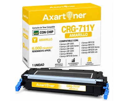 Compatible Canon 711 Y Amarillo Cartucho de Toner 1657B002 para I-Sensys LBP-5300, LBP-5360, LBP-5400, MF 8450, MF 9130, MF 9170, MF 9220, MF 9280; Lasershot LBP-5300, LBP-5360, LBP-5400; LBP 5300, 5360, LBP-5300, LBP-5360