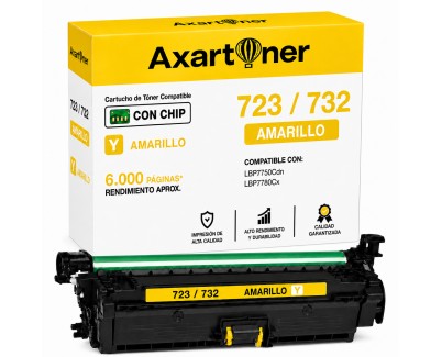 Compatible Canon 723 / 732 Amarillo Cartucho de Toner 2641B002 / 6261B002 para Canon i-SENSYS LBP7750C, LBP7780C