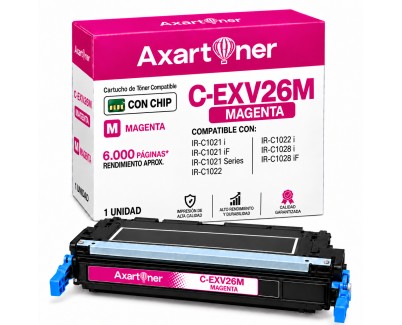 Compatible Canon C-EXV26 Magenta Cartucho de Toner 1658B006 / CEXV26 para Canon IR-C1021i, IR-C1021iF, IR-C1022, IR-C1022i, IR-C1028i, IR-C1028iF