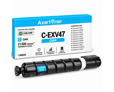 Compatible Canon CEXV47 Cyan Cartucho de Toner 8517B002 C-EXV47 para imageRUNNER Advance C250i C250iF C255i C255iF C350i C350iF C350P C351iF C355i C355iFC C355P