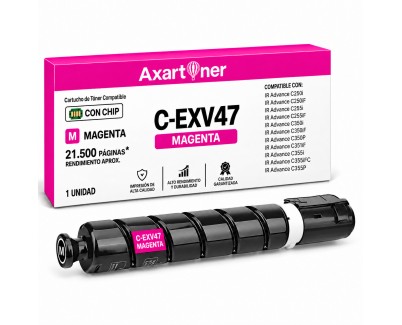 Compatible Canon CEXV47 Magenta Cartucho de Toner 8518B002 / C-EXV47 para imageRUNNER Advance C250i C250iF C255i C255iF C350i C350iF C350P C351iF C355i C355iFC C355P