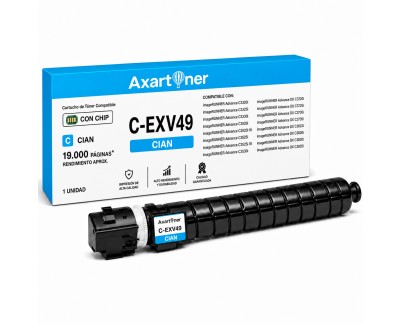 Compatible Canon CEXV49 Cyan Cartucho de Toner C-EXV49 8525B002 / NPG67 / GPR53 para Canon IR C3320, C3320i, C3325i, C3330i, C3520i, C3525i, C3530i