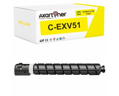 Compatible Canon CEXV51 Amarillo Cartucho de Toner 0484C002 C-EXV51Y para imageRUNNER Advance C5500 C5535 C5540 C5550 C5560 Advance DX C5735 C5740 C5750