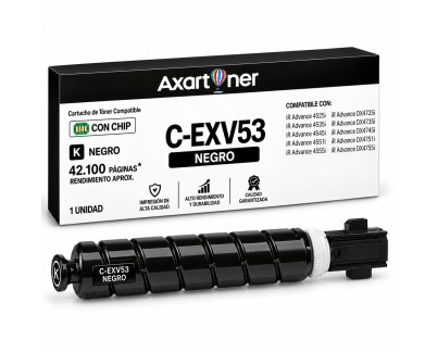Compatible Canon CEXV53 Negro Cartucho de Toner 0473C002 para Canon iR Advance 4525i 4535i 4545i 4551i 4555i DX4725i DX4735i DX4745i DX4751i DX4755I
