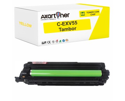 Compatible Canon CEXV55 Amarillo Tambor de Imagen (Drum) 2189C002 C-EXV55 para Canon IR Advance C256i, C256i II, C256iF II, C256is, C356i, C356i II, C356if II, C356P, C356P II, C356P III