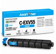 Compatible Canon CEXV55 Cyan Cartucho de Toner 2183C002 C-EXV55 para Canon IR Advance C256i, C256i II, C256iF II, C256is, C356i, C356i II, C356if II, C356P, C356P II, C356P III