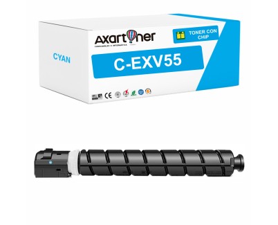 Compatible Canon CEXV55 Cyan Cartucho de Toner 2183C002 C-EXV55 para Canon IR Advance C256i, C256i II, C256iF II, C256is, C356i, C356i II, C356if II, C356P, C356P II, C356P III