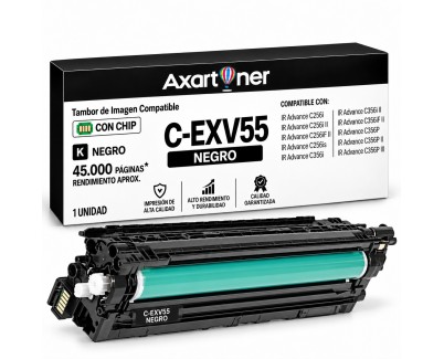 Compatible Canon CEXV55 Negro Tambor de Imagen (Drum) 2186C002 C-EXV55 para Canon IR Advance C256i, C256i II, C256iF II, C256is, C356i, C356i II, C356if II, C356P, C356P II, C356P III