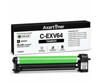 Compatible Canon CEXV64 Negro Tambor de Imagen (Drum) C-EXV64 8528B003 para Canon ImageRunner Advance DX C3922i C3926i C3930i C3935i