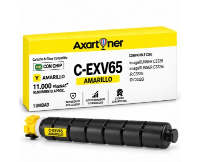 Compatible Canon CEXV65 Amarillo Cartucho de Toner 5764C001 para imageRUNNER C3326 imageRUNNER C3326i IR-C3326 IR-C3326i