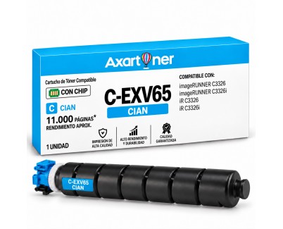 Compatible Canon CEXV65 Cyan Cartucho de Toner 5762C001 para imageRUNNER C3326 imageRUNNER C3326i IR-C3326 IR-C3326i