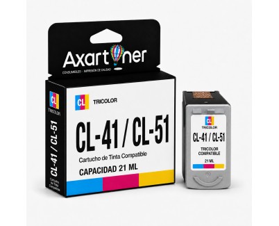 Compatible Canon CL41 / CL51 / CL38 Color Cartucho de Tinta - Muestra Nivel de Tinta - 0617B001 / 0618B001 / 2146B001
