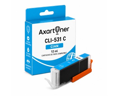 Compatible Canon CLI-531C / CLI531 Cyan Cartucho de Tinta 6119C001 para Canon Pixma TS8750 / TS8751