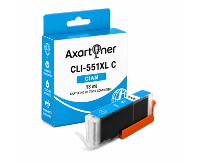 Compatible Canon CLI551XL Cyan Cartucho de Tinta 6444B001 / 6509B001