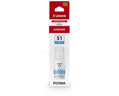 Original Canon GI51 Cyan Botella de Tinta - GI51C / 4546C001 para Pixma G1520, G1560, G2520, G2560, G3520, G3560