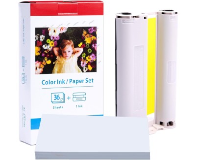 Compatible Canon KP-36IP Pack de Tinta y 36 Hojas Papel Fotografico, 100x148 mm 7737A001