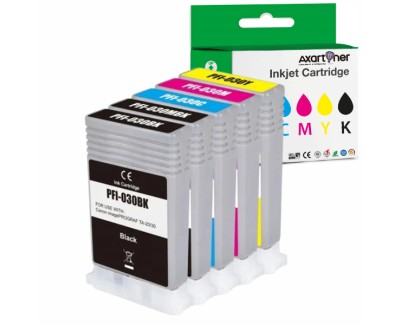 Compatible Pack x5 Canon PFI030 / PFI-030 Cartuchos de Tinta para Canon imagePROGRAF TA-20 / TA-20 MFP L24 ei / TA-30