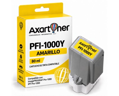 Compatible Canon PFI1000 Amarillo Cartucho de Tinta Pigmentada PFI-1000Y / 0549C001 para Canon imagePROGRAF Pro-1000