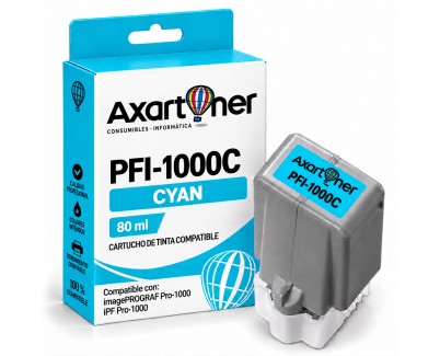 Compatible Canon PFI1000 Cyan Cartucho de Tinta Pigmentada PFI-1000C / 0547C001 para Canon imagePROGRAF Pro-1000
