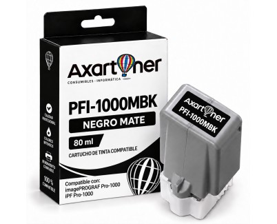 Compatible Canon PFI1000 Negro Mate Cartucho de Tinta Pigmentada PFI-1000MBK / 0545C001 para Canon imagePROGRAF Pro-1000