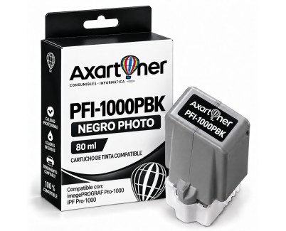 Compatible Canon PFI1000 Negro Photo Cartucho de Tinta Pigmentada PFI-1000PBK / 0546C001 para Canon imagePROGRAF Pro-1000