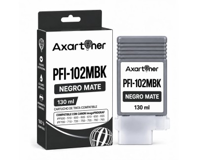 Compatible Canon PFI102 Negro Mate Cartucho de Tinta Pigmentada 0894B001 PFI-102MBK para imagePROGRAF iPF500 iPF510 iPF600 iPF605 iPF610 iPF610 Plus iPF650 iPF655 iPF700 iPF710 iPF720 iPF750 iPF755 iPF760