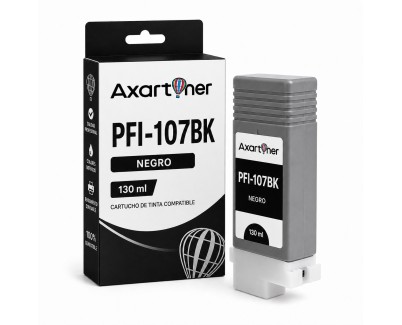 Compatible Canon PFI107 Negro Cartucho de Tinta PFI-107BK / 6705B001 para imagePROGRAF iPF 670 680 685 770 780 785