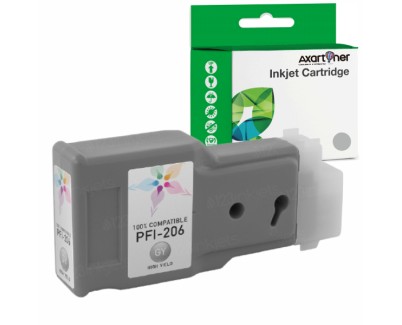 Compatible Canon PFI206 Gris Cartucho de Tinta Pigmentada PFI-206GY / 5312B001 para Canon imagePROGRAF IPF 6400, IPF 6450