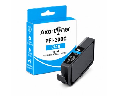 Compatible Canon PFI300 Cyan Cartucho de Tinta Pigmentada 4194C001 / PFI300C para Canon imagePROGRAF Pro-300