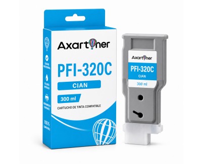 Compatible Canon PFI320 Cyan Cartucho de Tinta Pigmentada 2891C001 / PFI-320C para imagePROGRAF GP200, GP300, TM200, TM205, TM300, TM305, TM350, TM355