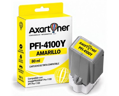 Compatible Canon PFI4100 Amarillo Cartucho de Tinta Pigmentada PFI-4100Y / 6780C001 para imagePROGRAF Pro-1100 / iPF Pro1100