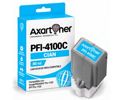 Compatible Canon PFI4100 Cyan Cartucho de Tinta Pigmentada PFI-4100C / 6778C001 para imagePROGRAF Pro-1100 / iPF Pro1100