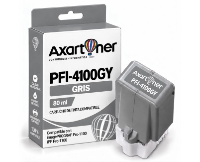 Compatible Canon PFI4100 Gris Cartucho de Tinta Pigmentada PFI-4100GY / 6783C00 para imagePROGRAF Pro-1100 / iPF Pro1100