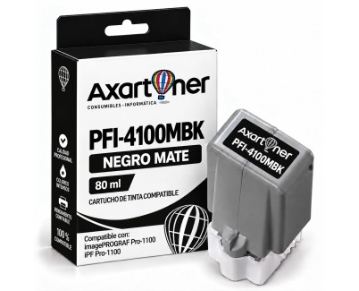 Compatible Canon PFI4100 Negro Mate Cartucho de Tinta Pigmentada PFI-4100MBK / 6776C001 para imagePROGRAF Pro-1100 / iPF Pro1100
