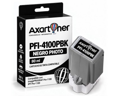 Compatible Canon PFI4100 Negro Photo Cartucho de Tinta Pigmentada PFI-4100PBK / 6777C001 para imagePROGRAF Pro-1100 / iPF Pro1100