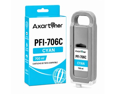 Compatible Canon PFI706 Cyan Cartucho de Tinta Pigmentada 6682B001 / PFI-706C para imagePROGRAF IPF8300, IPF8400, IPF9400
