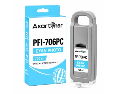 Compatible Canon PFI706 Cyan Photo Cartucho de Tinta Pigmentada 6685B001 / PFI-706PC para imagePROGRAF IPF8300, IPF8400, IPF9400