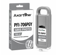 Compatible Canon PFI706 Gris Photo Cartucho de Tinta Pigmentada 6691B001 / PFI-706PGY para imagePROGRAF IPF8300, IPF8400, IPF9400