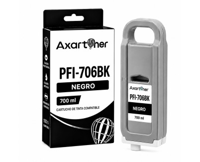 Compatible Canon PFI706 Negro Cartucho de Tinta Pigmentada 6681B001 / PFI-706BK para imagePROGRAF IPF8300, IPF8400, IPF9400