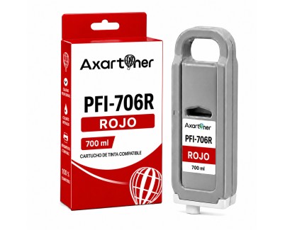 Compatible Canon PFI706 Rojo Cartucho de Tinta Pigmentada 6687B001 / PFI-706R para imagePROGRAF IPF8300, IPF8400, IPF9400