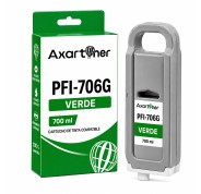 Compatible Canon PFI706 Verde Cartucho de Tinta Pigmentada 6688B001 / PFI-706G para imagePROGRAF IPF8300, IPF8400, IPF9400