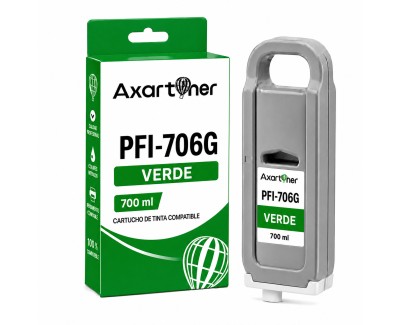 Compatible Canon PFI706 Verde Cartucho de Tinta Pigmentada 6688B001 / PFI-706G para imagePROGRAF IPF8300, IPF8400, IPF9400