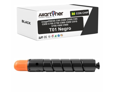 Compatible Canon T01 / 8066B001 Negro Cartucho de Toner para imagePress C60 C600 C600i C65 C650 C700 C750 C800 C850 C910 V700 V800 V900