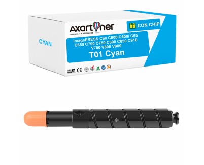 Compatible Canon T01 / 8067B001 Cyan Cartucho de Toner para imagePress C60 C600 C600i C65 C650 C700 C750 C800 C850 C910 V700 V800 V900